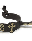 AJ Tack Men's Antique Brown Cross Offset Spurs