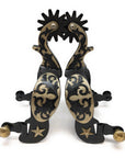AJ Tack Men's Antique Brown Star and Floral Spurs