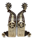 AJ Tack Men's Antique Brown Texas Star Show Spurs