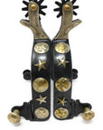 AJ Tack Men's Antique Brown Stars and Flowers Spurs