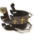 AJ Tack Men's Antique Brown Three Cross Bumper Spurs