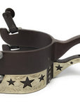 AJ Tack Youth Antique Brown Stars Cutout Spurs