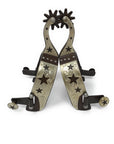 AJ Tack Youth Antique Brown Stars Cutout Spurs
