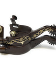 AJ Tack Youth Antique Brown Longhorn and Barbwire Spurs