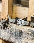 AJ Tack Men's Antique Brown Texas Star Spurs