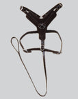 Sml Hilason Western Padded Dog Harness Genuine Leather Stainless Steel Black