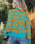 Western Bows & Horseshoes Long Sleeve Sweater