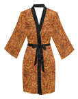 Tooled Leather Print Women's Lounge Kimono Robe