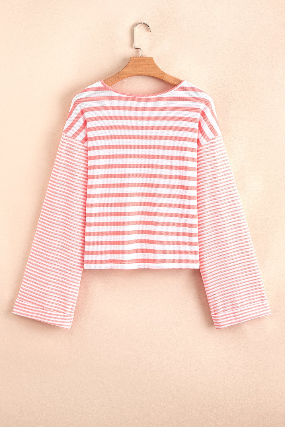 Lilly Textured Contrast Dropped Long Sleeve Top