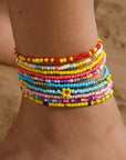 Ashlyn Layered Beaded anklet Set