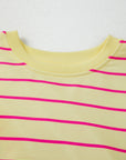Stripe Overlap Drop Shoulder Pullover Sweatshirt