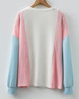 Louise Color Block Corded Long Sleeve Top