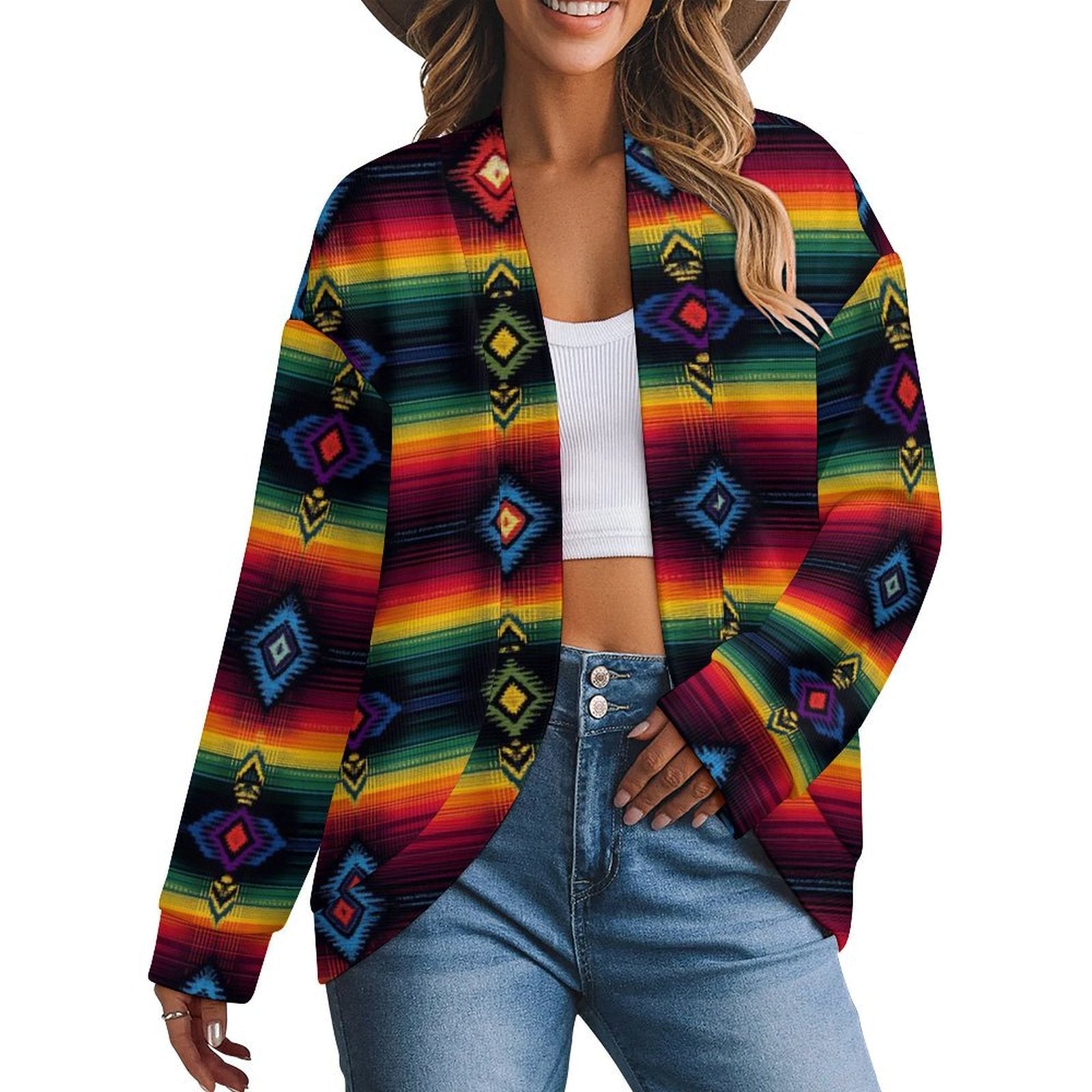 Baha Ranch Colores de Mexico Serape Drop Shoulder Cardigan