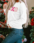 Robin Glitter Print Casual Sweater