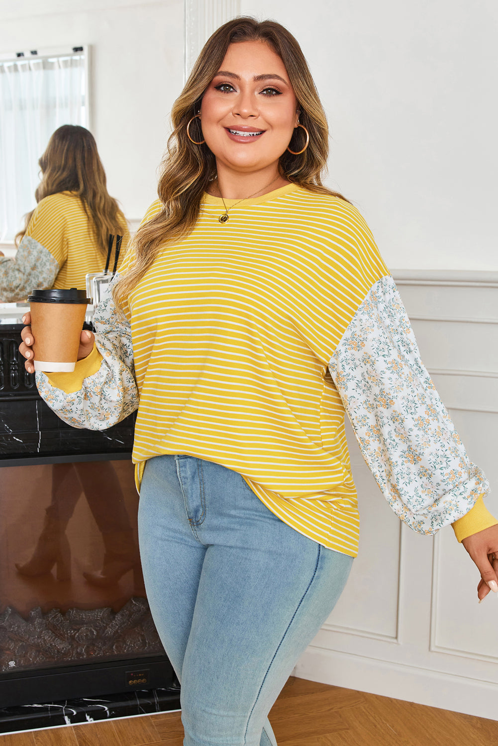 Evelyn Sleeve Patchwork Loose Top