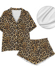 Baha Ranch Retro Pop Western Leopard Cowgirl Satin Pajamas