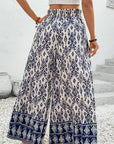 Boho Smocked High Waist Wide Leg Pants