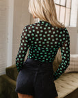 St Patrick Shamrock Mesh Long Sleeve Bodysuit