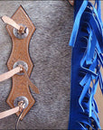 HILASON Western Pro Rodeo Bronc Bull Riding Genuine Leather Chinks Natural Hair | Handmade for Adults Hand Tooled Adult
