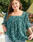 Adelynn Square Ruffled Trim PLUS Blouse