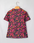 Floral Mesh Short Sleeve Top