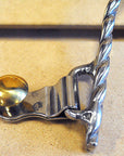 Hilason Ss Mens Twisted Wire Band Roping Spurs Brass Buttons Rowel