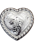 Western Screw Back Concho Heart Shape Rope Edge Nickle Finish Saddle