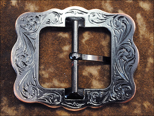 Western Screw Back Concho Copper Finished Belt Buckle With Rope Edge