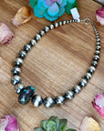 19” Graduated Turquoise Rondelle Necklace