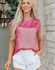 Alanna Metallic Cap Sleeve Top