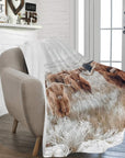 Highland Cow Throw Blanket Ultra-Soft Micro Fleece Blanket 60" x 80" Made in America