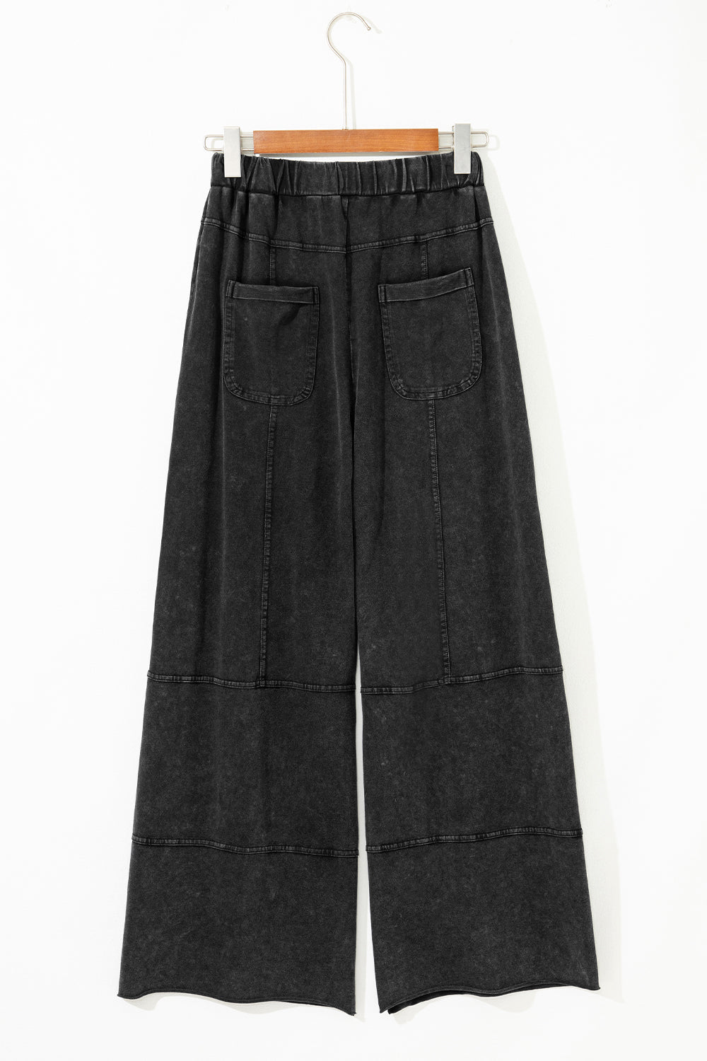 Mineral Wash Reverse Seam Drawstring Elastic Waist Pants