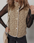 Floral Quilted Button Front Vest