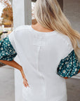 Aileen Floral Puff Sleeve Oversized Top