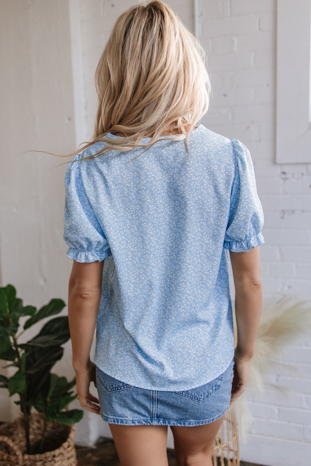Kenzie Floral Embroidered Puff Sleeve Blouse