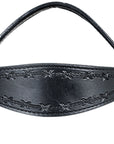 HILASON Western Horse Headstall Breast Collar Set Tack Genuine American Leather Barb Wire Black