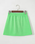 Solid French Terry Drawstring Waist Mini Skort