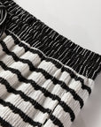 Stripe Collared Top and Drawstring Pants Set