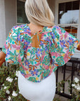 Marlowe Loose Fit Puff Sleeve Square Neck Blouse