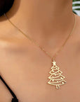 Delilah Hollowed Christmas Tree Necklace