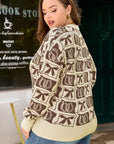 Magnolia Horseshoe Print Checkered PLUS Sweater