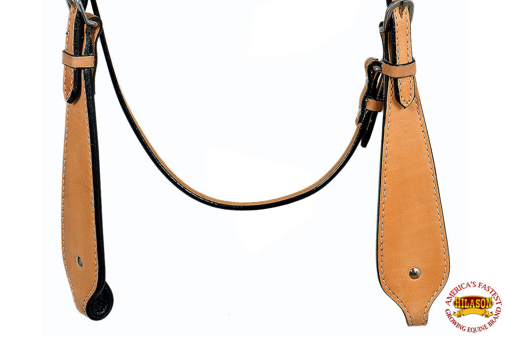 HILASON Western Horse Headstall Breast Collar Set Tack Genuine American Leather Plain Tan