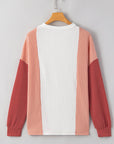 Kayla Color Block Corded Long Sleeve Top