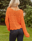 Emerson Crochet Scallop Edge Sweater