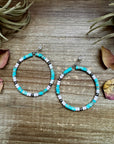 Turquoise Variscite & Pink Conch Hoop Earrings –  Exclusive Bijoux FAB Design