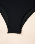 Colorblock Contrast Trim Belted One Piece Swimsuit