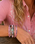 Pink Boho Multi Strand Wrap Bracelet