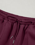 Solid Zip-Up Jacket and Drawstring Pants Set