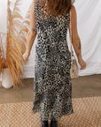Abstract Dotted Sleeveless Maxi Dress