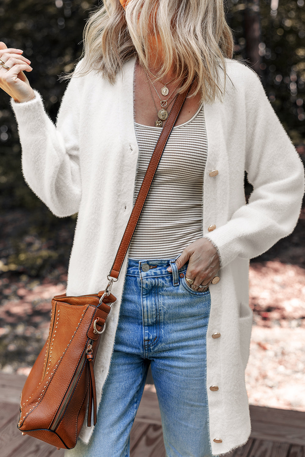 Brooklyn Front Midi Solid Cardigan